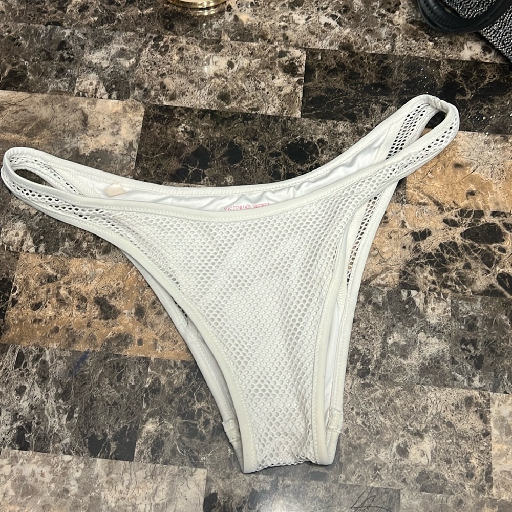 Victoria’s Secret white mesh bikini bottoms size L